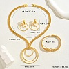 Luxury Minimalist Round Ring Iron Pendant Necklace & Link Bracelet & Dangle Stud Earring Jewelry Set for Party Gift OZ6245-1