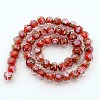 Handmade Gold Sand Lampwork Rondelle Beads Strands X-LAMP-L003-A-01-2