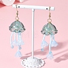 Jellyfish Acrylic & Glass Seed Bead Dangle Earrings EJEW-MZ00665-04-1