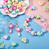 50Pcs Two Tone Opaque Acrylic Beads SACR-TA0001-67-7