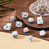 10Pcs 5 Styles Handmade Printed Porcelain Beads PORC-TA0001-81-6