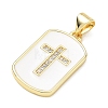 Religion Cross Brass Micro Pave Clear Cubic Zirconia Pendants CU-CBA83A6-03H-G02-2