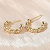 Brass Micro Pave Clear Cubic Zirconia Stud Earrings EJEW-G452-07G-2