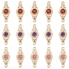 15Pcs 3 Colors Brass Micro Pave Cubic Zirconia Links Connectors KK-YW0004-29-1
