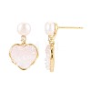 Heart Brass Micro Pave Clear Cubic Zirconia Dangle Stud Earrings PEAR-N017-07B-3