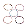 8mm Faceted Round Natural Agate(Dyed & Heated) Beaded Stretch Bracelets BJEW-JB10479-1