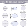 60Pcs 3 Styles 304 Stainless Steel Plain Edge Bezel Cups STAS-SC0021-46-2