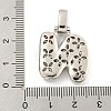 Brass Micro Pave Clear Cubic Zirconia Pendants KK-B099-01P-N-3