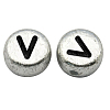 Silver Color Plated Acrylic Horizontal Hole Letter Beads MACR-PB43C9070-V-1