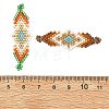 Glass MIYUKI Delica Beads Braided Connector Charms PALLOY-MZ01412-3
