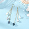 Natural Cultured Freshwater Pearl Tassel Dangle Earrings EJEW-JE07381-01-1