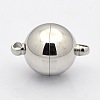 Tarnish Resistant Round 304 Stainless Steel Magnetic Clasps with Loops STAS-N014-01-16mm-1