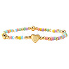 Summer Stainless Steel Heart Alphabet Colorful Glass Seed Beaded Stretch Bracelets for Women JV8929-47-1