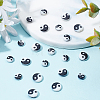 60Pcs 2 Styles Natural Freshwater Shell Printed Beads SHEL-BBC0001-03-4