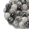 Natural Tourmalinated Quartz Beads Strands G-F818-A09-14mm-4