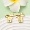 Brass Micro Pave Cubic Zirconia Stud Dangle Earring EJEW-H180-20B-G-3