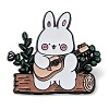 Cartoon Camping Rabbit Enamel Pins JEWB-Q036-01A-1