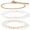 3Pcs 3 Styles Elegant Imitation Pearl Rice Beaded Stretch Bracelet Sets JW5778-1-5
