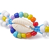 Cowrie Shell & Glass Seed Braided Bead Bracelets BJEW-JB11081-04-3