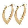 Leaf 201 Stainless Steel Half Hoop Earrings for Women EJEW-G385-23G-1