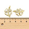 Brass Micro Pave Clear Cubic Zirconia Pendants KK-K365-05G-G-3