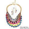 Alloy & Acrylic & Glass Multilayer Necklaces & Dangle Earrings Sets FS-WGC2698-02-5
