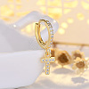 Brass Micro Pave Clear Cubic Zirconia Hoop Earrings WGE85EC-20-1