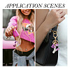 Alloy Resin Heart Keychains KEYC-TADJ0002-01G-Y-7