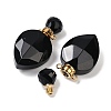 Natural Obsidian Faceted Teardrop Bottle Pendants G-A225-02G-07-2