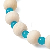 Synthetic Turquoise & Wood & Glass Beaded Stretch Bracelets for Women BJEW-JB11124-01-4