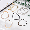 4 Pairs 4 Colors Titanium Steel Heart Hoop Earrings for Women EJEW-AN0002-87-7