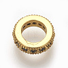 Brass Micro Pave Cubic Zirconia Beads ZIRC-E152-59G-RS-1