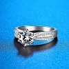 925 Sterling Silver Rhinestones Finger Rings for Women WGFFDD0-49-3