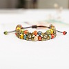 Alloy & Handmade Porcelain Bead Braided Bead Bracelets WG53770-01-3