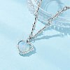 Opalite Heart Pendant Alloy Barbed Wire Link Chain Necklaces for Women NJEW-JN05614-1