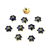 6-Petal Alloy Enamel Bead Caps ENAM-WH0063-04B-2