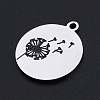 Non-Tarnish 201 Stainless Steel Etched Pendants STAS-N090-JN798-2