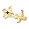 Natural Lapis Lazuli Flower Stud Earrings EJEW-L267-001G-10-2