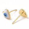 Enamel Heart with Evil Eye Stud Earrings EJEW-E274-02G-07-2