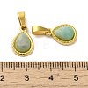 Natural Amazonite Faceted Teardrop Charms STAS-P361-01G-03-3