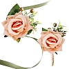 2Pcs 2 Style Cloth Flower Boutonniere Brooch AJEW-CP0001-58C-1
