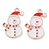 Christmas Theme Barrel Plating Alloy Enamel Pendants PALLOY-S192-01KCG-04-1