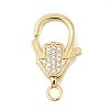 Brass Micro Pave Clear Cubic Zirconia Lobster Claw Clasps KK-P299-04G-1