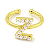 Rack Plating Brass Open Cuff Rings for Women RJEW-F162-01G-Z-2