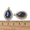 Natural Lapis Lazuli Faceted Teardrop Pendants G-I375-01G-15-3