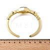Hexagon Brass Pave Natural Lapis Lazuli & Cubic Zirconia Cuff Bangles for Women BJEW-Z172-01G-10-5