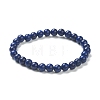 Natural Lapis Lazuli Beaded Stretch Bracelets BJEW-D446-B-41-3