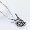 Punk Style 304 Stainless Steel Japanese Noh Mask Pendant Box Chain Necklaces for Men MI4934-3