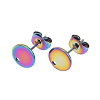 Ion Plating(IP) 304 Stainless Steel Stud Earring Findings STAS-P198-25-8mm-M-1