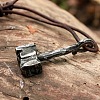 Alloy Viking Hammer Pendant Imitation Leather Cord Necklaces for Men FS-WGE3E04-01-5